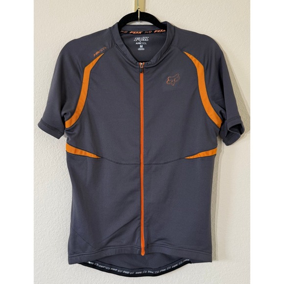 Fox Other - Fox Racing Cycling Jersey In Gray and Orange Air Cool Full Zip Top Size Medium